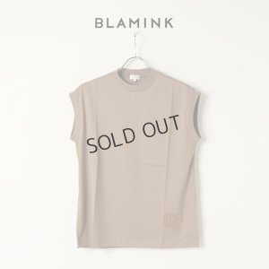 画像1: {SOLD}【Regular item】BLAMINK ブラミンク コットンクルーネック刺繍ノースリーブTシャツ{7917-222-0011-MOCA-BAS}