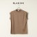 画像1: {SOLD}【Regular item】BLAMINK ブラミンク コットンクルーネック刺繍ノースリーブTシャツ{7917-222-0011-MOCA-BAS} (1)