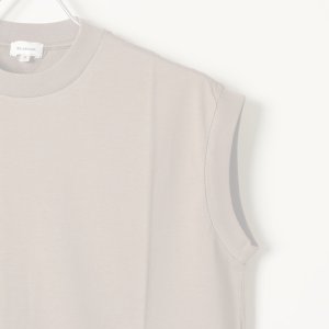画像3:   【Regular item】BLAMINK ブラミンク コットンクルーネック刺繍ノースリーブTシャツ{7917-222-0011-MOCA-BAS}