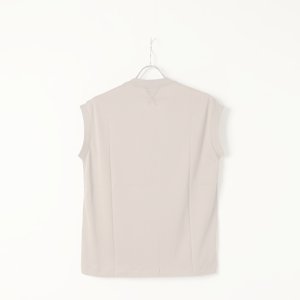 画像6:   【Regular item】BLAMINK ブラミンク コットンクルーネック刺繍ノースリーブTシャツ{7917-222-0011-MOCA-BAS}