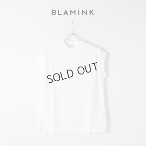 画像1: {SOLD}【Regular item】BLAMINK ブラミンク コットンクルーネック刺繍ノースリーブTシャツ{7917-222-0011-WHT-BJS}