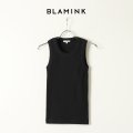 BLAMINK ブラミンク コットンリブノースリーブカットソー{7917-299-0020-BLK-BAS}