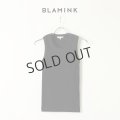 {SOLD}BLAMINK ブラミンク コットンリブノースリーブカットソー{7917-299-0020-BLK-BAS}