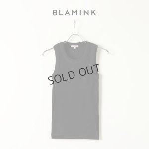 画像1: {SOLD}BLAMINK ブラミンク コットンリブノースリーブカットソー{7917-299-0020-BLK-BAS}