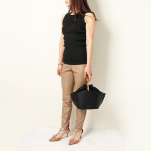 画像10: 【 20%OFF セール19,800円→15,840円】 BLAMINK ブラミンク コットンリブノースリーブカットソー{7917-299-0020-BLK-BAS}