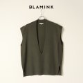 BLAMINK ブラミンク カシミヤハイツイストVネックベスト{7918-230-0060-OLV-BAA}