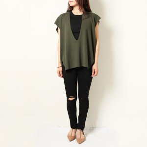 画像10: 【 40%OFF セール99,000円→59,400円】 BLAMINK ブラミンク カシミヤハイツイストVネックベスト{7918-230-0060-OLV-BAA}