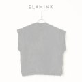   BLAMINK ブラミンク PRE 7Gカシミヤファーノースリーブニット{7918-299-0069-BLK-BBA}