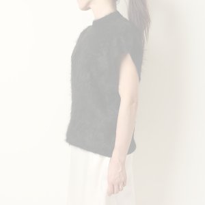 画像10:   BLAMINK ブラミンク PRE 7Gカシミヤファーノースリーブニット{7918-299-0069-BLK-BBA}