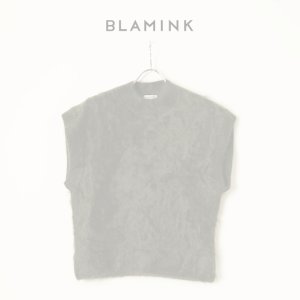 画像1:   BLAMINK ブラミンク PRE 7Gカシミヤファーノースリーブニット{7918-299-0069-OLV-BBA}