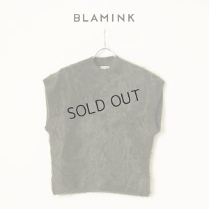 画像1: {SOLD}BLAMINK ブラミンク PRE 7Gカシミヤファーノースリーブニット{7918-299-0069-OLV-BBA}