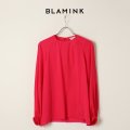 BLAMINK ブラミンク シルクバックリボンロングスリーブブラウス{7921-230-0134-PINK-BJA}