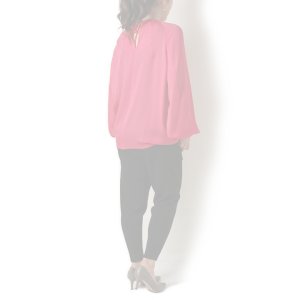 画像9:   BLAMINK ブラミンク シルクバックリボンロングスリーブブラウス{7921-230-0134-PINK-BJA}