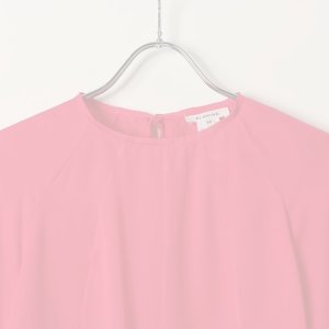 画像2:   BLAMINK ブラミンク シルクバックリボンロングスリーブブラウス{7921-230-0134-PINK-BJA}