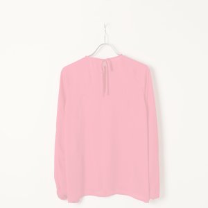 画像7:   BLAMINK ブラミンク シルクバックリボンロングスリーブブラウス{7921-230-0134-PINK-BJA}