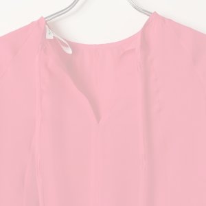画像6:   BLAMINK ブラミンク シルクバックリボンロングスリーブブラウス{7921-230-0134-PINK-BJA}