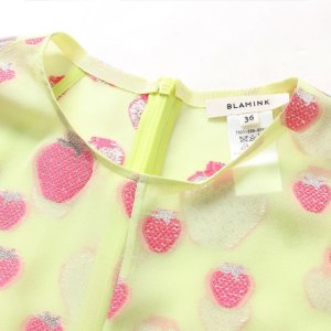画像4: 【 40%OFF セール93,500円→56,100円】 BLAMINK ブラミンク シルクポリエステル ストロベリークルーネックブラウス{7921-299-0066-PNK-AIS}