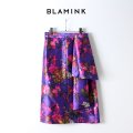 BLAMINK ブラミンク シルク フラワープリント ラッフルスカート{-AHA}