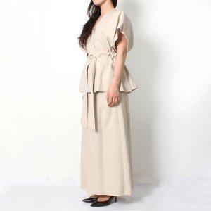 画像11: 【 40%OFF セール93,500円→56,100円】 BLAMINK ブラミンク ウールコットン ロングトラペーズスカート{7924-230-0136-BEG-AIS}