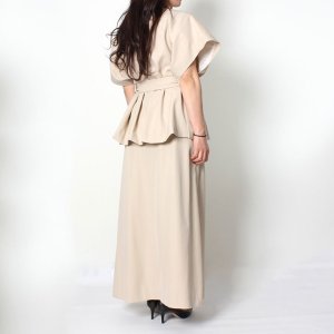 画像12: 【 40%OFF セール93,500円→56,100円】 BLAMINK ブラミンク ウールコットン ロングトラペーズスカート{7924-230-0136-BEG-AIS}