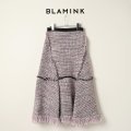 BLAMINK ブラミンク ツイードフリンジスカート{7924-230-0236-PNK-BJA}