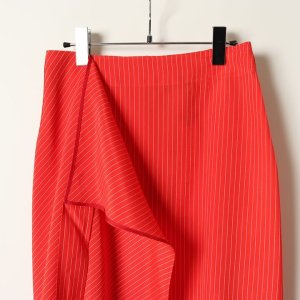 画像4: 【 40%OFF セール88,000円→52,800円】 BLAMINK ブラミンク レーヨンストライプラップスカート{7924-230-0250-RED-BAS}