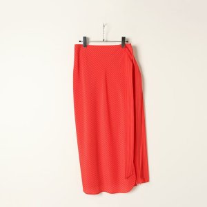 画像2: 【 40%OFF セール88,000円→52,800円】 BLAMINK ブラミンク レーヨンストライプラップスカート{7924-230-0250-RED-BAS}
