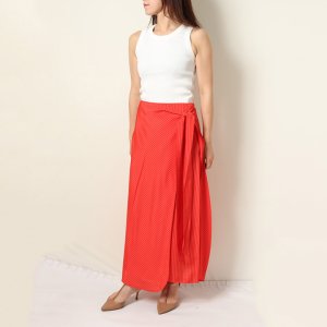 画像9: 【 40%OFF セール88,000円→52,800円】 BLAMINK ブラミンク レーヨンストライプラップスカート{7924-230-0250-RED-BAS}