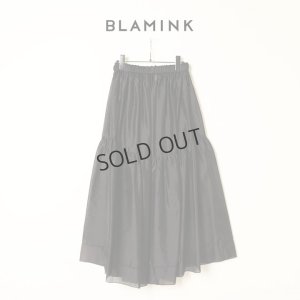 画像1: {SOLD}BLAMINK ブラミンク FALL シルクギャザー ロングスカート{7924-230-0326-BLK-BBA}