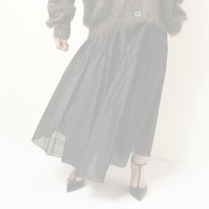 画像9:   BLAMINK ブラミンク FALL シルクギャザー ロングスカート{7924-230-0326-BLK-BBA}