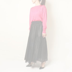 画像11:   BLAMINK ブラミンク FALL シルクギャザー ロングスカート{7924-230-0326-BLK-BBA}
