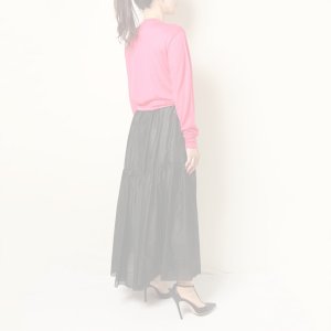 画像12:   BLAMINK ブラミンク FALL シルクギャザー ロングスカート{7924-230-0326-BLK-BBA}