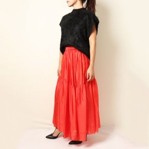 画像6: 【 40%OFF セール99,000円→59,400円】 BLAMINK ブラミンク FALL シルクギャザー ロングスカート{7924-230-0326-RED-BBA}