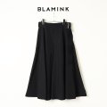 BLAMINK ブラミンク レーヨンリネンサイドベルトフレアスカート{7924-299-0248-BLK-BAS}