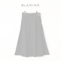   BLAMINK ブラミンク レーヨンリネンサイドベルトフレアスカート{7924-299-0248-BLK-BAS}