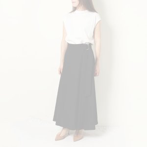 画像7:   BLAMINK ブラミンク レーヨンリネンサイドベルトフレアスカート{7924-299-0248-BLK-BAS}