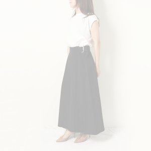 画像8:   BLAMINK ブラミンク レーヨンリネンサイドベルトフレアスカート{7924-299-0248-BLK-BAS}