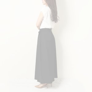 画像9:   BLAMINK ブラミンク レーヨンリネンサイドベルトフレアスカート{7924-299-0248-BLK-BAS}