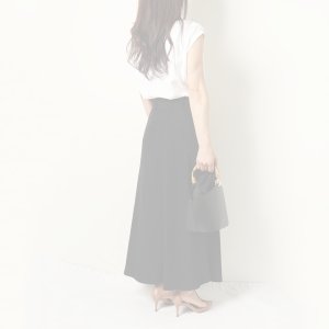 画像10:   BLAMINK ブラミンク レーヨンリネンサイドベルトフレアスカート{7924-299-0248-BLK-BAS}