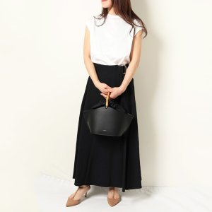 画像11: 【 40%OFF セール88,000円→52,800円】 BLAMINK ブラミンク レーヨンリネンサイドベルトフレアスカート{7924-299-0248-BLK-BAS}