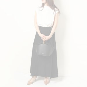 画像11:   BLAMINK ブラミンク レーヨンリネンサイドベルトフレアスカート{7924-299-0248-BLK-BAS}