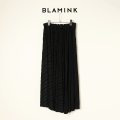 BLAMINK ブラミンク リップジャガードギャザースカート{7924-299-0285-BLK-BAA}