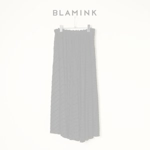 画像1:   BLAMINK ブラミンク リップジャガードギャザースカート{7924-299-0285-BLK-BAA}