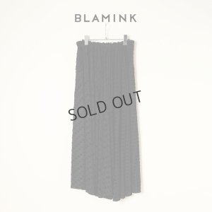 画像1: {SOLD}BLAMINK ブラミンク リップジャガードギャザースカート{7924-299-0285-BLK-BAA}