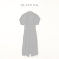   BLAMINK ブラミンク FALL ウール ダブルフェイス ショートスリーブコート{7925-230-0325-NVY-BBA}