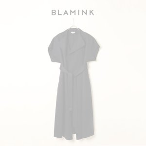 画像1:   BLAMINK ブラミンク FALL ウール ダブルフェイス ショートスリーブコート{7925-230-0325-NVY-BBA}