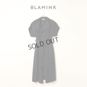 画像1: {SOLD}BLAMINK ブラミンク FALL ウール ダブルフェイス ショートスリーブコート{7925-230-0325-NVY-BBA}