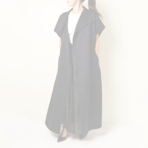 画像10:   BLAMINK ブラミンク FALL ウール ダブルフェイス ショートスリーブコート{7925-230-0325-NVY-BBA}