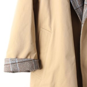 画像6: 【 40%OFF セール231,000円→138,600円】 BLAMINK ブラミンク コットンシルク ウールチェック リバーシブルコート{7925-299-0172-BEIGE-AIA}