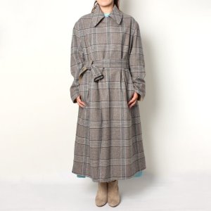 画像14: 【 40%OFF セール231,000円→138,600円】 BLAMINK ブラミンク コットンシルク ウールチェック リバーシブルコート{7925-299-0172-BEIGE-AIA}